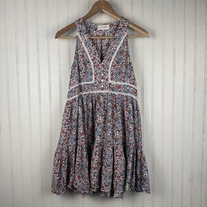 Lucky Brand Floral Printed Mini Dress In‎ Women's Size X-Small Bohemian Babydoll
